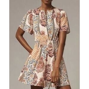 Anthropologie The Somerset Poplin Romper Womens XL Pink Floral Cocktail Chic NWT